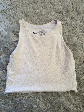 ZYIA White Leopard Textured Crop Tank